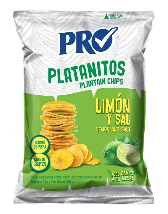 Chips di platano salate al limone - PRO 70.9g.